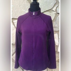 Beyond Yoga‎ Top Jacket Medium Purple Wine Full Zip Pockets Excellent